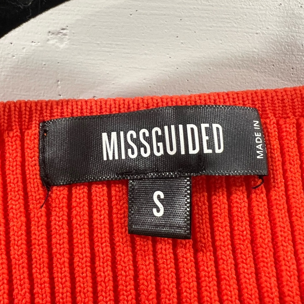 MISSGUIDED Red/Orange Ribbed Bodysuit - Picture 3 of 3
